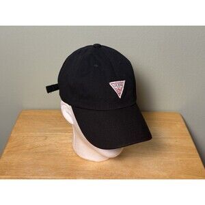 GUESS Logo Baseball Hat Unisex Adjustable Strap Black